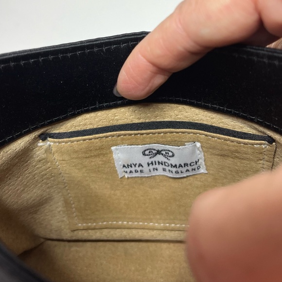 Anya Hindmarch Black Satin Beaded Mini Shoulder Bag Tassel Evening Y2K England - Picture 3 of 12